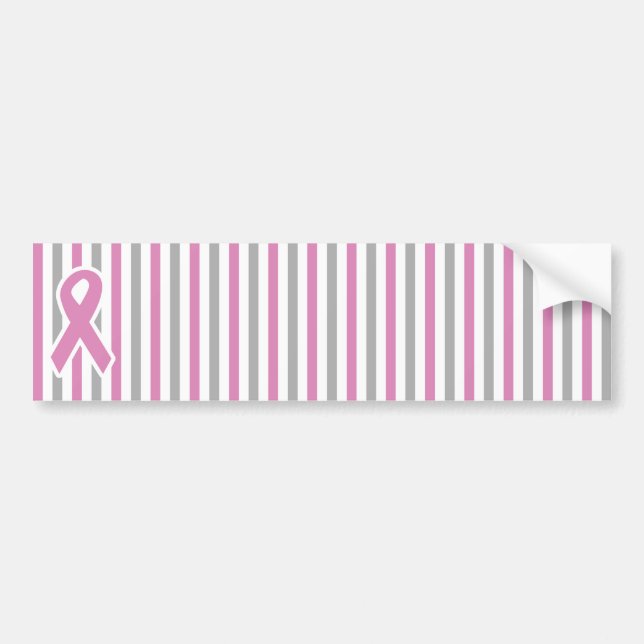 Pink & Silver Stripes custom bumpersticker Bumper Sticker (Front)