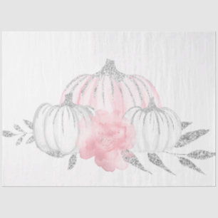 Pink & Silver Watercolor Pumpkin Series Design 12 Tissue Paper
