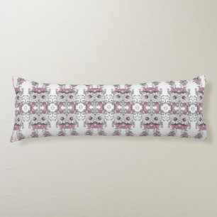 Pink Silver White Floral Body Pillow