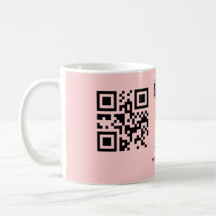 Pink simple baby shower q r code add name text thr coffee mug