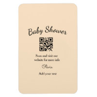 Pink simple baby shower q r code add name text thr