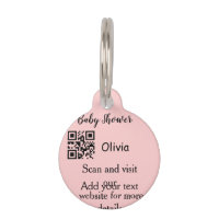 Pink simple baby shower q r code add name text thr