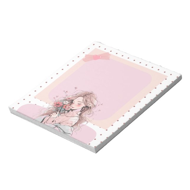 Pink Simple Cute Anime Boho Notepad (Rotated)