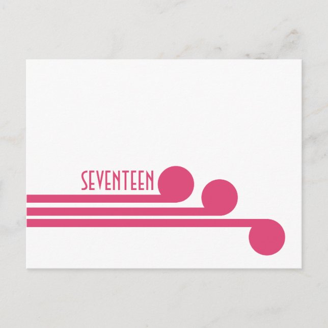 Pink Simple Deco Chic Table Number Postcard (Front)