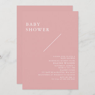 Pink Simple Elegant Modern Baby Shower Invitation