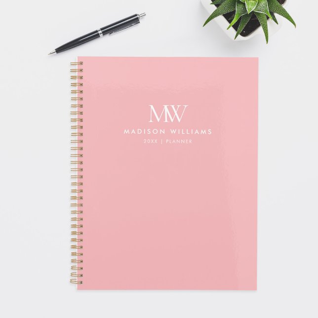 Pink Simple Elegant Modern Monogram Planner (Creator Uploaded)