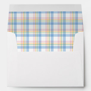 Pink Simple Gingham Check Christmas Envelope