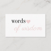 Pink Simple Girl Baby Shower words of wisdom