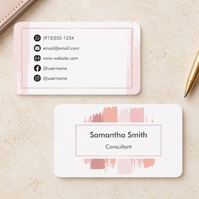 Pink Simple Modern Business Card (Pink Simple Modern Business Card)