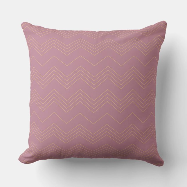 Pink, simple, modern, cool, trendy zigzag pattern cushion (Front)
