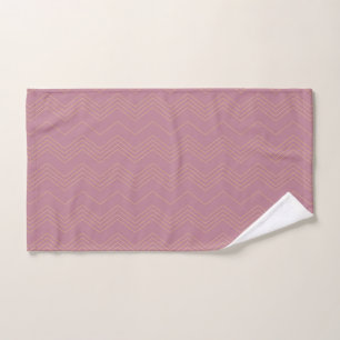 Pink, simple, modern, cool, trendy zigzag pattern hand towel