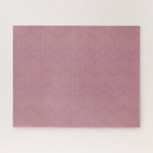 Pink, simple, modern, cool, trendy zigzag pattern jigsaw puzzle