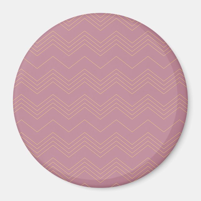 Pink, simple, modern, cool, trendy zigzag pattern magnet (Front)