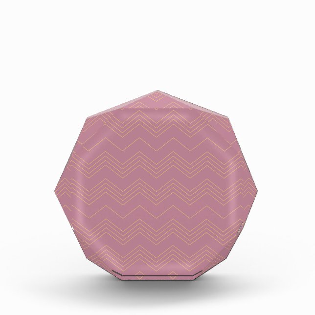 Pink, simple, modern, cool, trendy zigzag pattern photo block (Front)