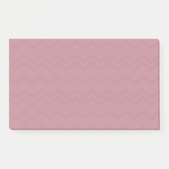 Pink, simple, modern, cool, trendy zigzag pattern post-it notes (Front)