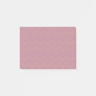 Pink, simple, modern, cool, trendy zigzag pattern post-it notes