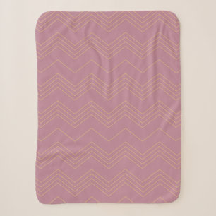 Pink, simple, modern, cool, trendy zigzag pattern sherpa blanket