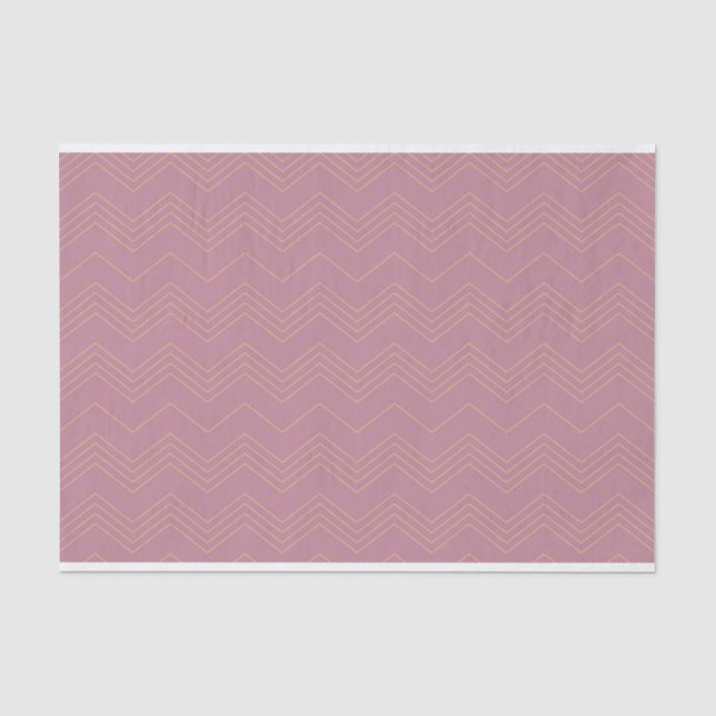 Pink, simple, modern, cool, trendy zigzag pattern tissue paper (Front)