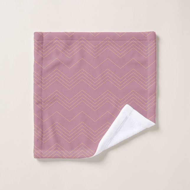 Pink, simple, modern, cool, trendy zigzag pattern wash cloth (Wash Cloth)