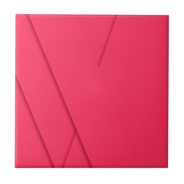 Pink, simple, modern, elegant, cool, trendy art ceramic tile (Front)