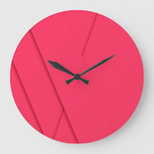 Pink, simple, modern, elegant, cool, trendy art large clock