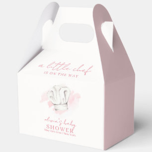Pink Simple Modern Little Chef Baby Shower Favour Box