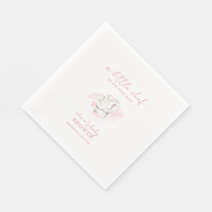 Pink Simple Modern Little Chef Baby Shower Napkin