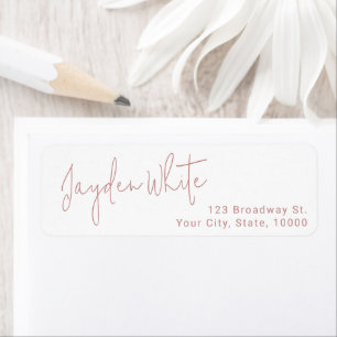 Pink Simple Modern Script Graduate Return Address Label