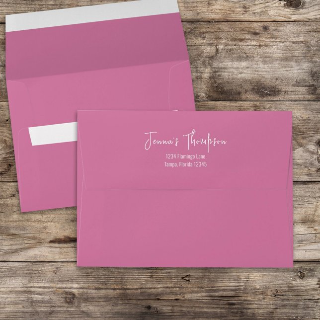 Pink Simple Return Address Custom Envelope (Creator Uploaded)