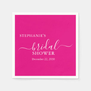 Pink Simple Script Bridal Shower Napkin