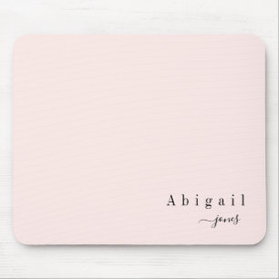 Pink Simple Script Name Modern Luxury personalised Mouse Pad