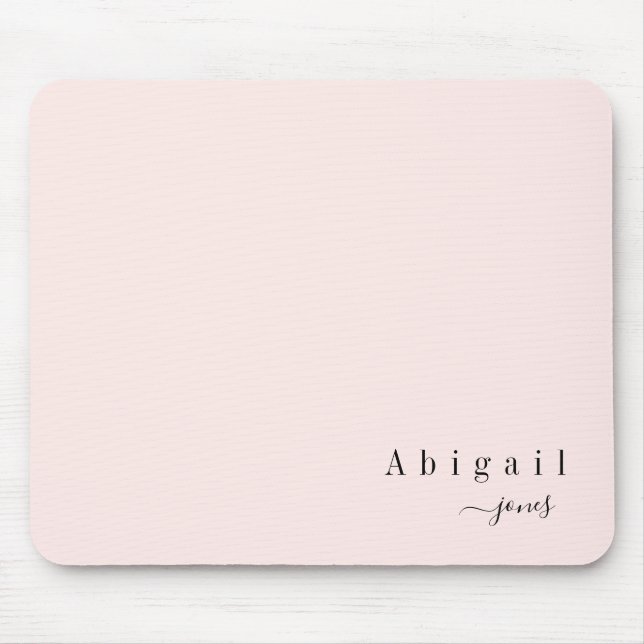 Pink Simple Script Name Modern Luxury personalised Mouse Pad (Front)