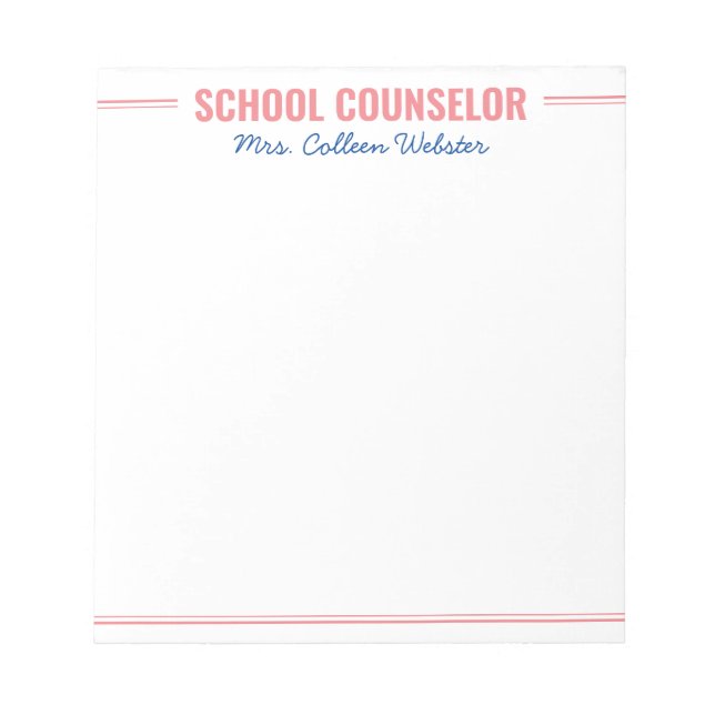 Pink Simple Script Note From School Counsellor (Front)