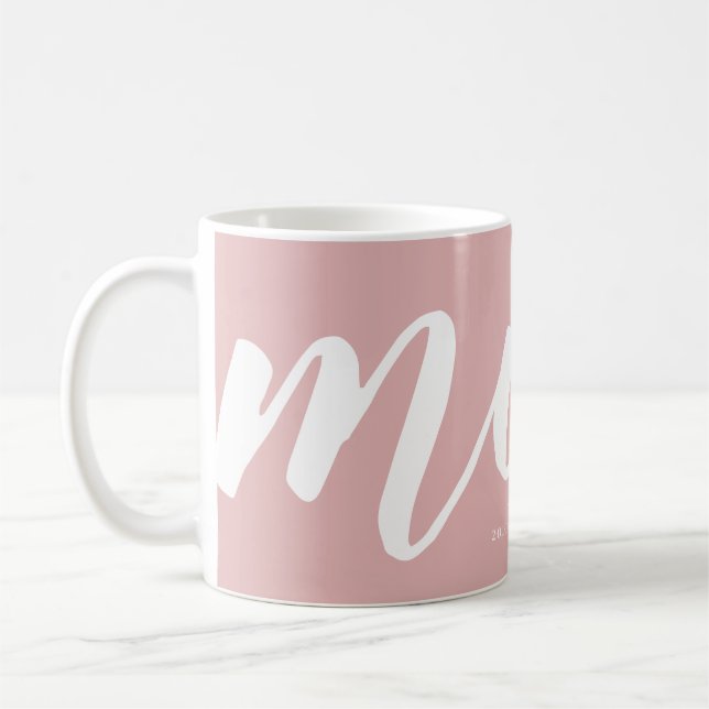 Pink | Simple Typography Mom EST. Mug (Left)