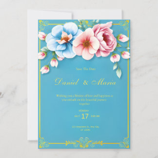 Pink Simple Wedding Invitation Card