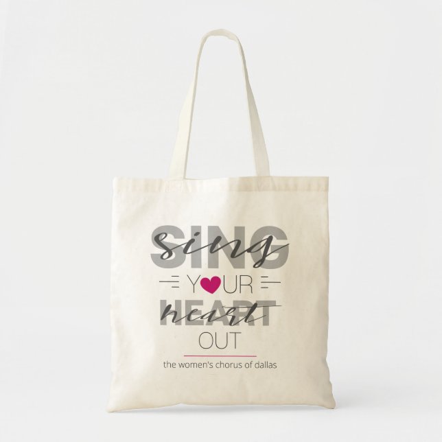 Pink Sing Your Heart Out Tote Bag (Front)