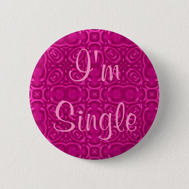 Pink single girl 6 cm round badge (Front)