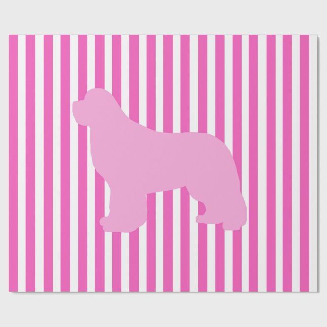 Pink single Newfoundland Dog Gift Wrap (Flat)