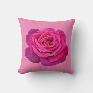 Pink single rose cushion