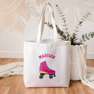 Pink Skate Roller Skating Kids Tote Bag