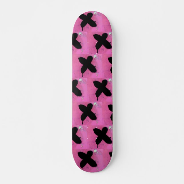Pink skateboard. skateboard (Front)