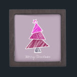 Pink Sketchy Christmas Tree Gift Box<br><div class="desc">Cute,  colourful pattern with scribbled christmas trees. Perfect Christmas gift.</div>