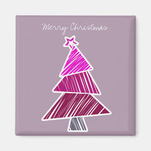 Pink Sketchy Christmas Tree magnet