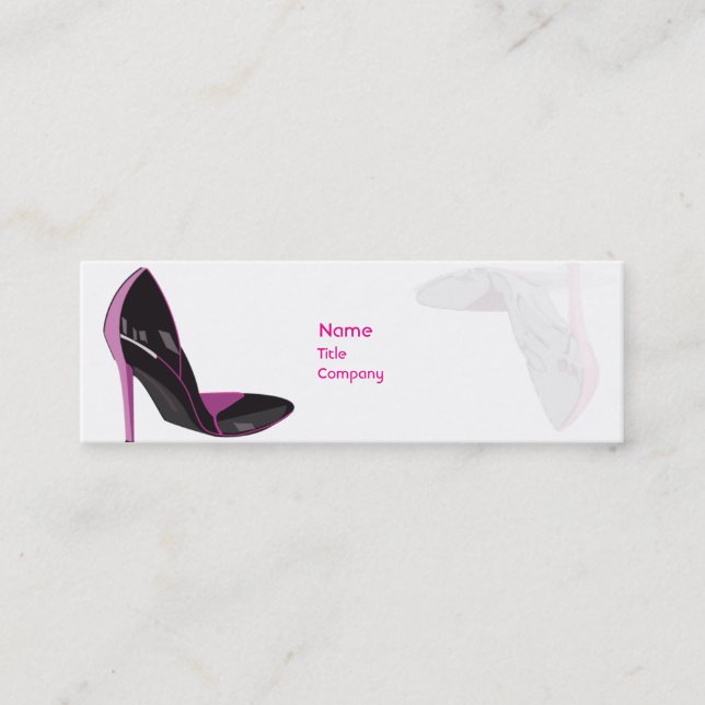 Pink - Skinny Mini Business Card (Front)