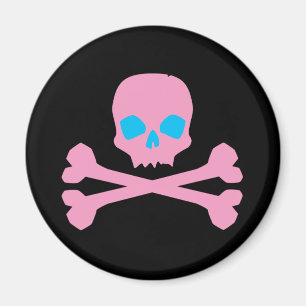 Pink Skull and Bones Magnet