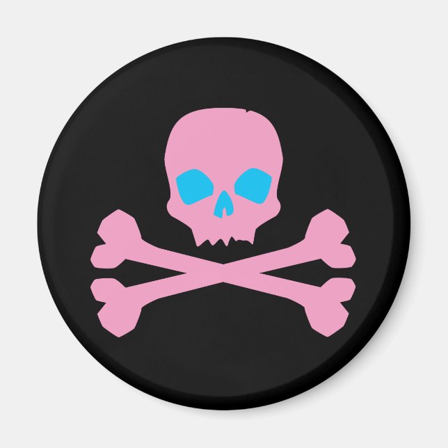 Pink Skull and Bones Magnet (Front)