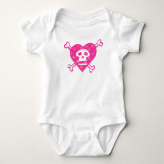 Pink Skull and Crossbones Baby Bodysuit