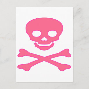 Pink Skull and Crossbones Postcard