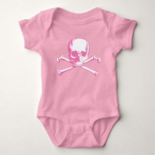Pink Skull And Crossbones T-Shirt Baby Bodysuit