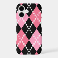 Pink Skull Argyle